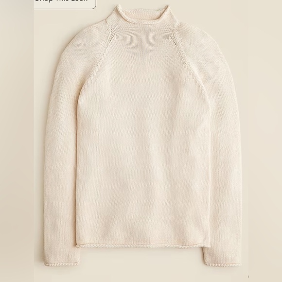 J. Crew 1988 Rollneck™ Cotton Sweater, Medium, Mountain White Ivory, Unisex - Picture 16 of 16